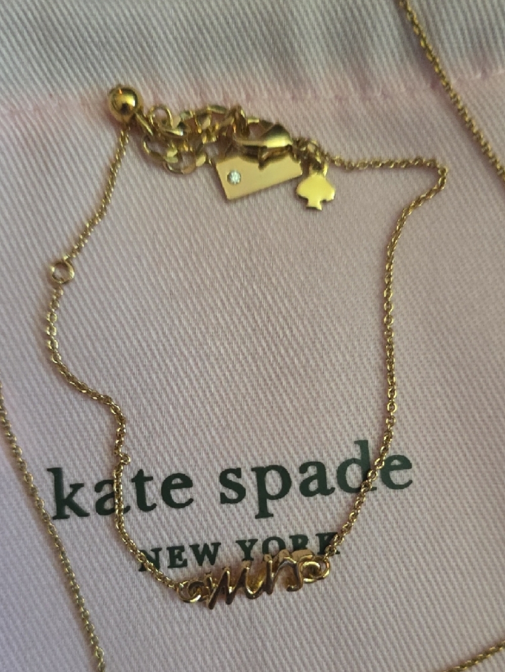 kate spade gold "mrs" script necklace And Braclete - Picture 2 of 4